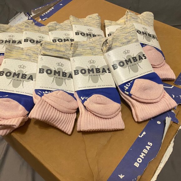 [10 pack] Bombas Rosepetal Marl Space Dye Triblock Medium Calf Socks